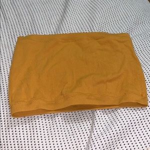 mustard strapless bra